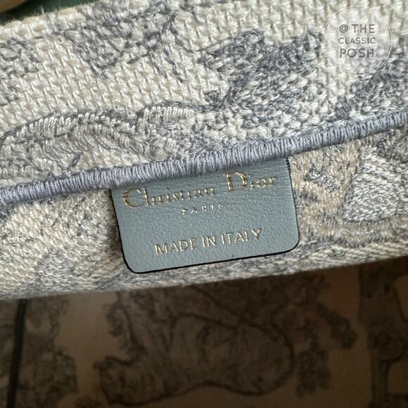 EUC Christian Dior Book Tote Toile De Jouy Ecru Gray Medium - Picture 13 of 16